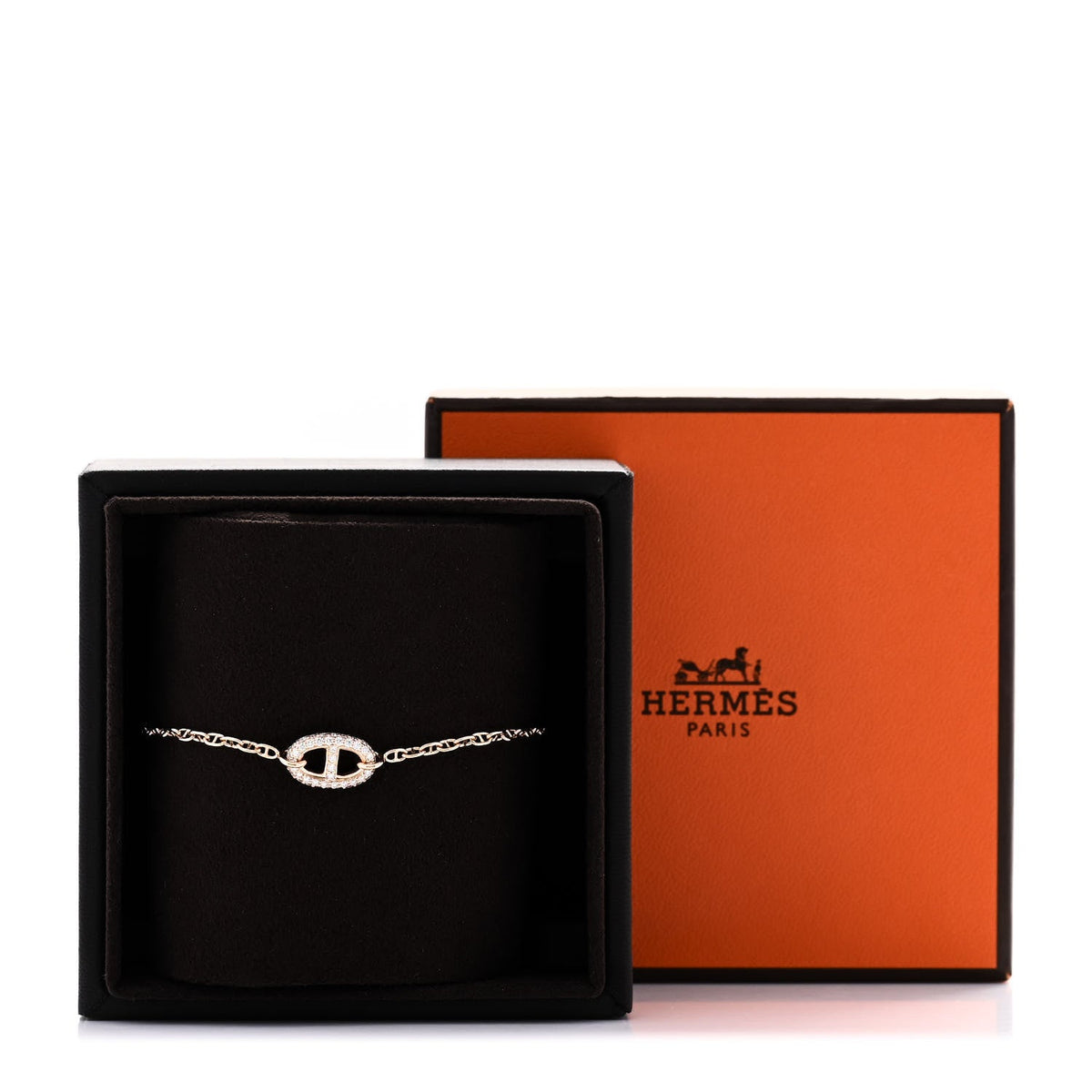 Hermes 18K Rose Gold Diamond Farandole Bracelet ST