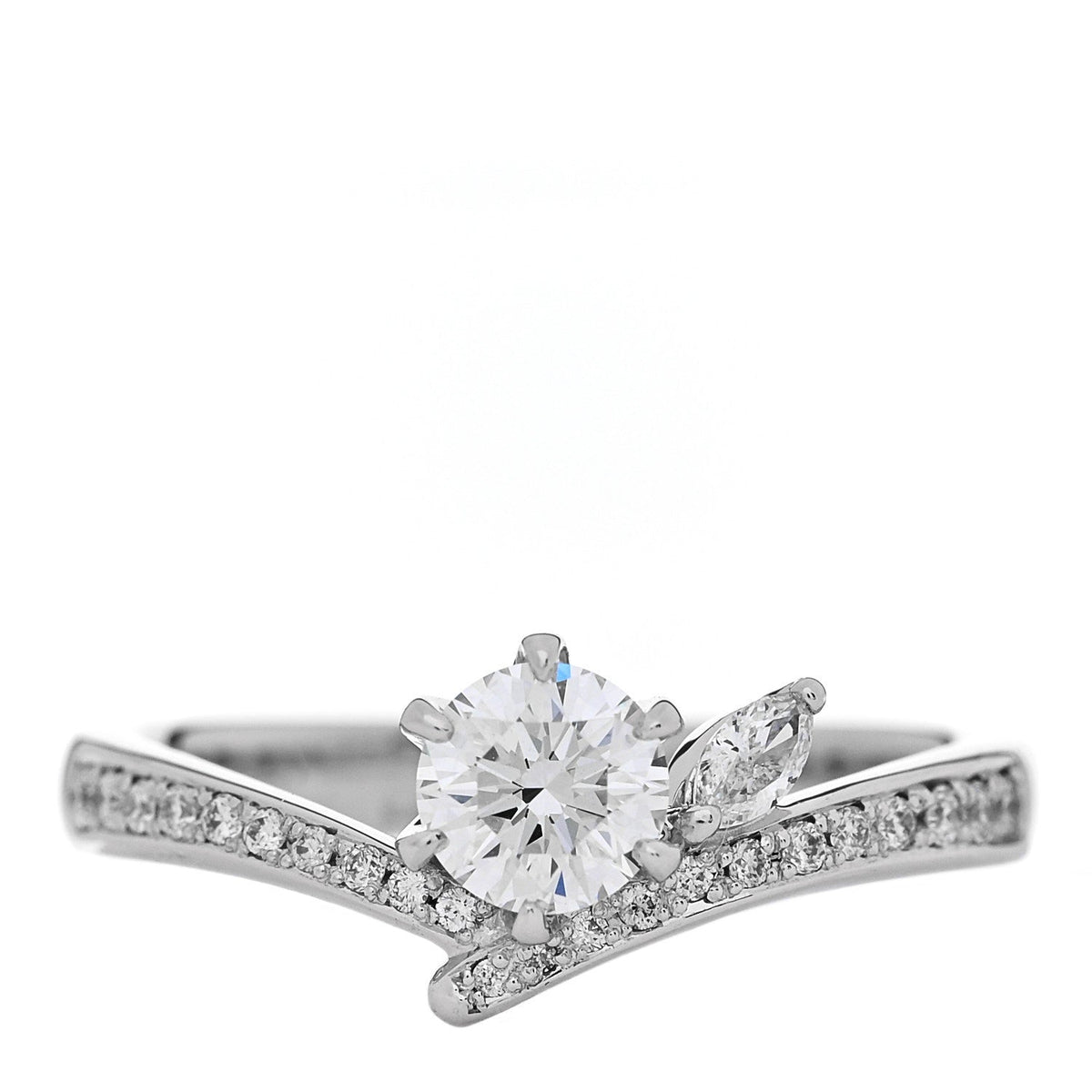 Parker & West by FASHIONPHILEPlatinum Diamond .50ctw Round Marquise Cut Pave Ring 53 6.5