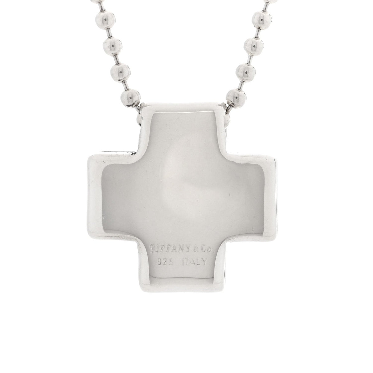 Tiffany Sterling Silver Square Cross Pendant Necklace