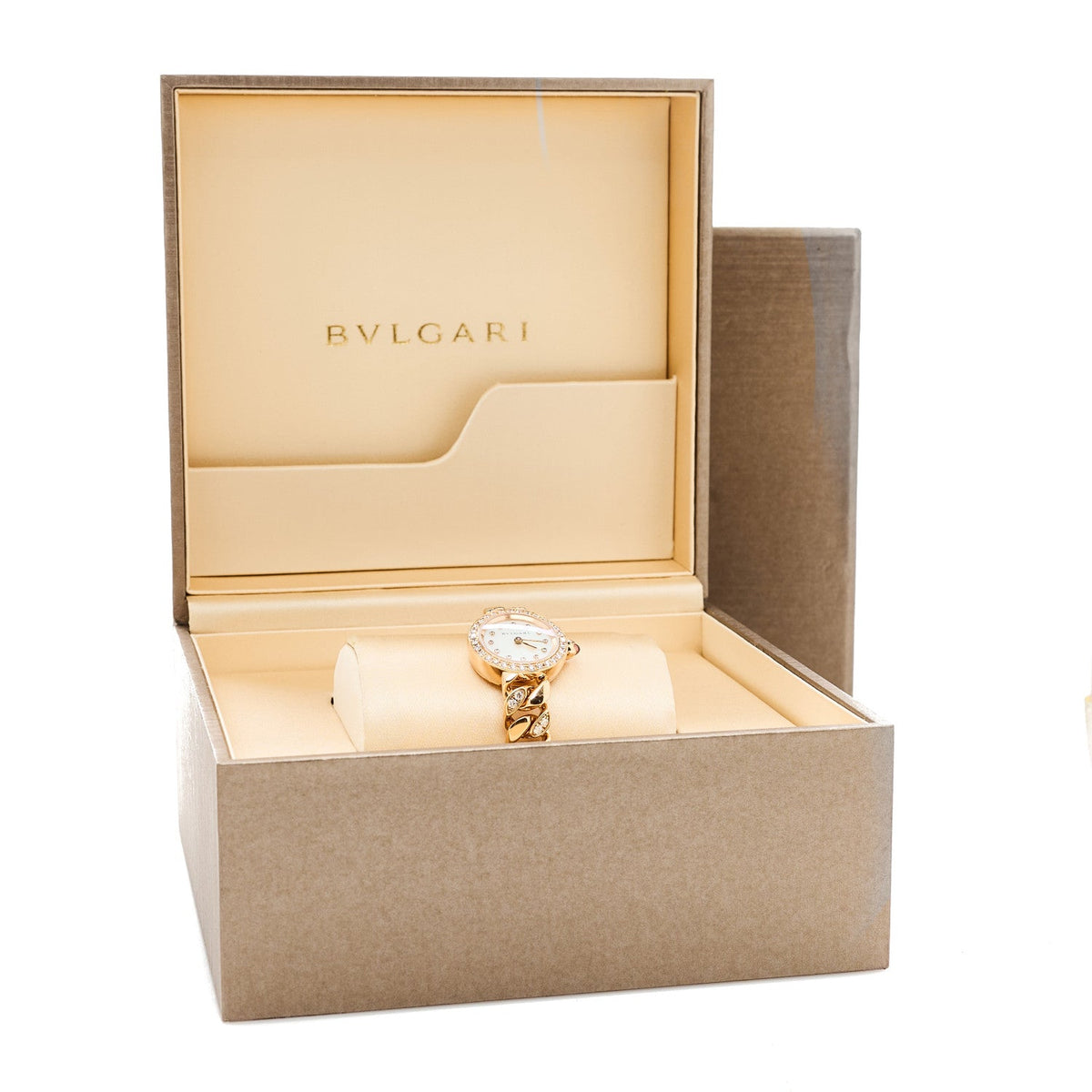 Bulgari 18K Rose Gold 22mm Piccola Catene Watch Mother of Pearl 1952427