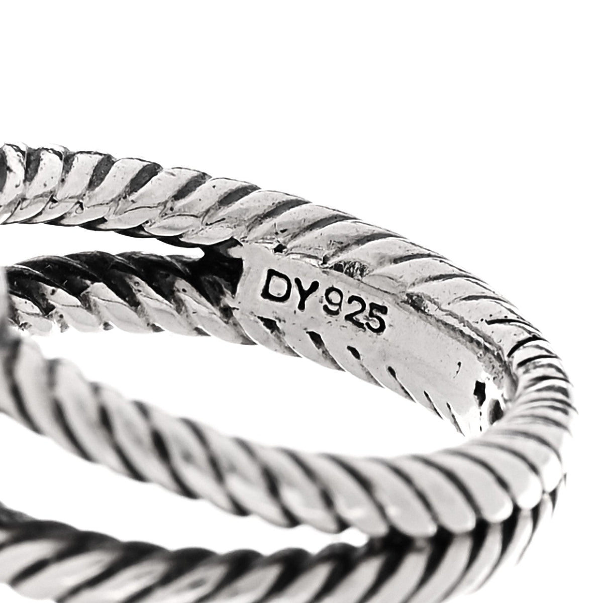 David Yurman Sterling Silver Diamond Prasiolite 7mm Petite Albion Ring 48 4.5