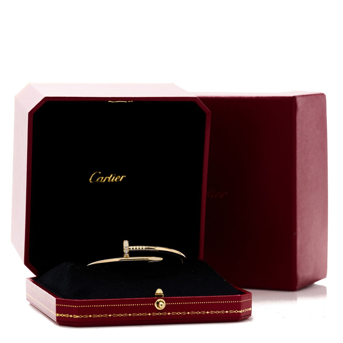 Cartier 18K Yellow Gold Diamond Juste Un Clou Bracelet 17