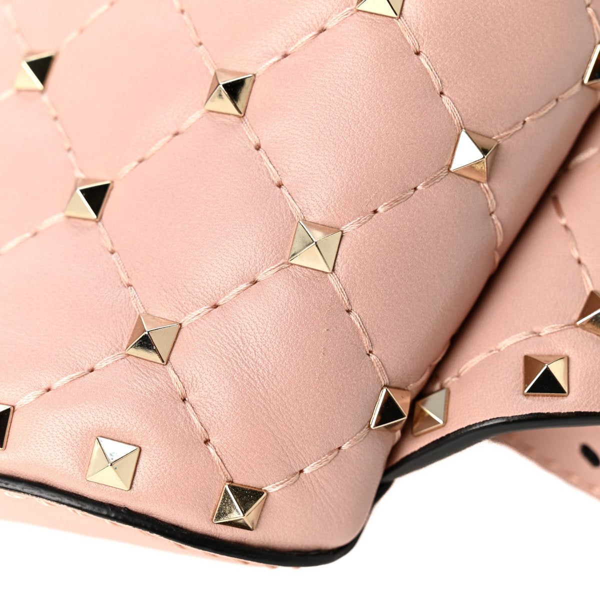 Valentino Garavani Lambskin Rockstud Spike Belt Bag 85 Water Rose