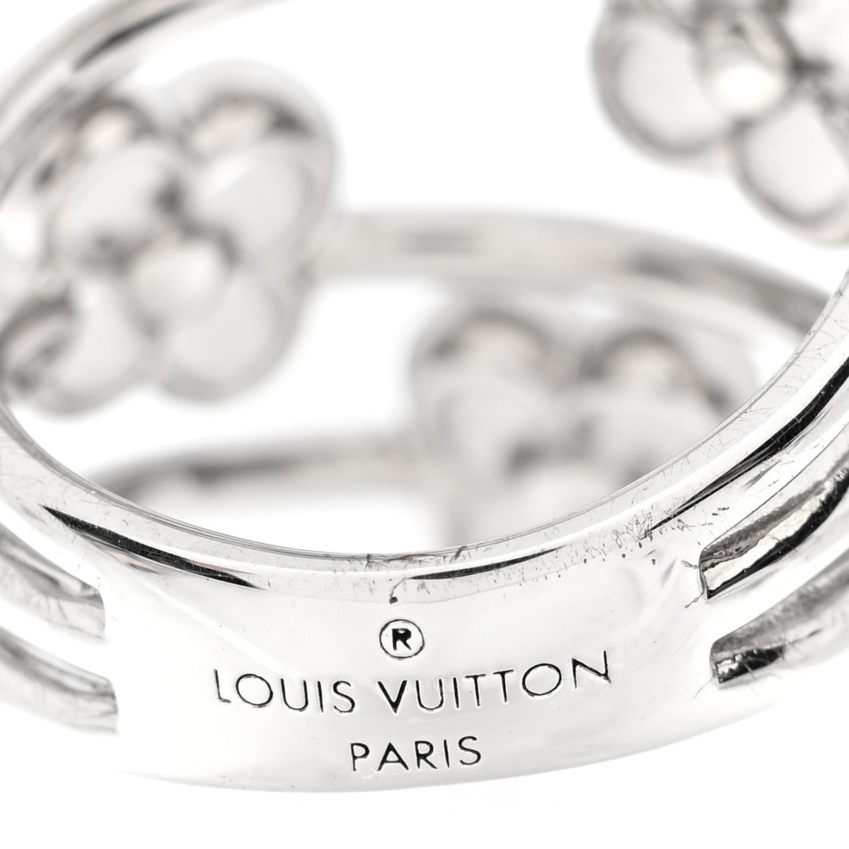 Louis Vuitton Silver Flower Full Ring S 49 5
