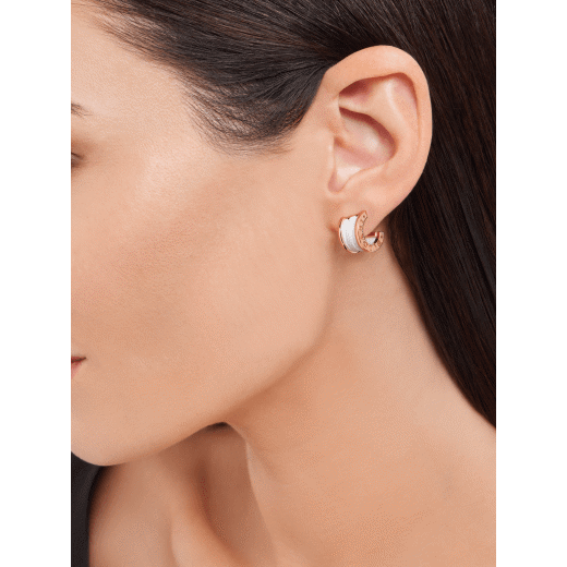 Bvlgari 18K Rose Gold Mother of Pearl B.zero1 Earrings