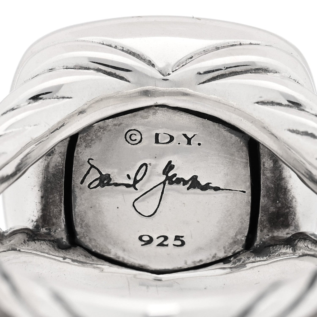 David Yurman Sterling Silver Diamond Black Orchid 11mm Albion Ring 51 5.75