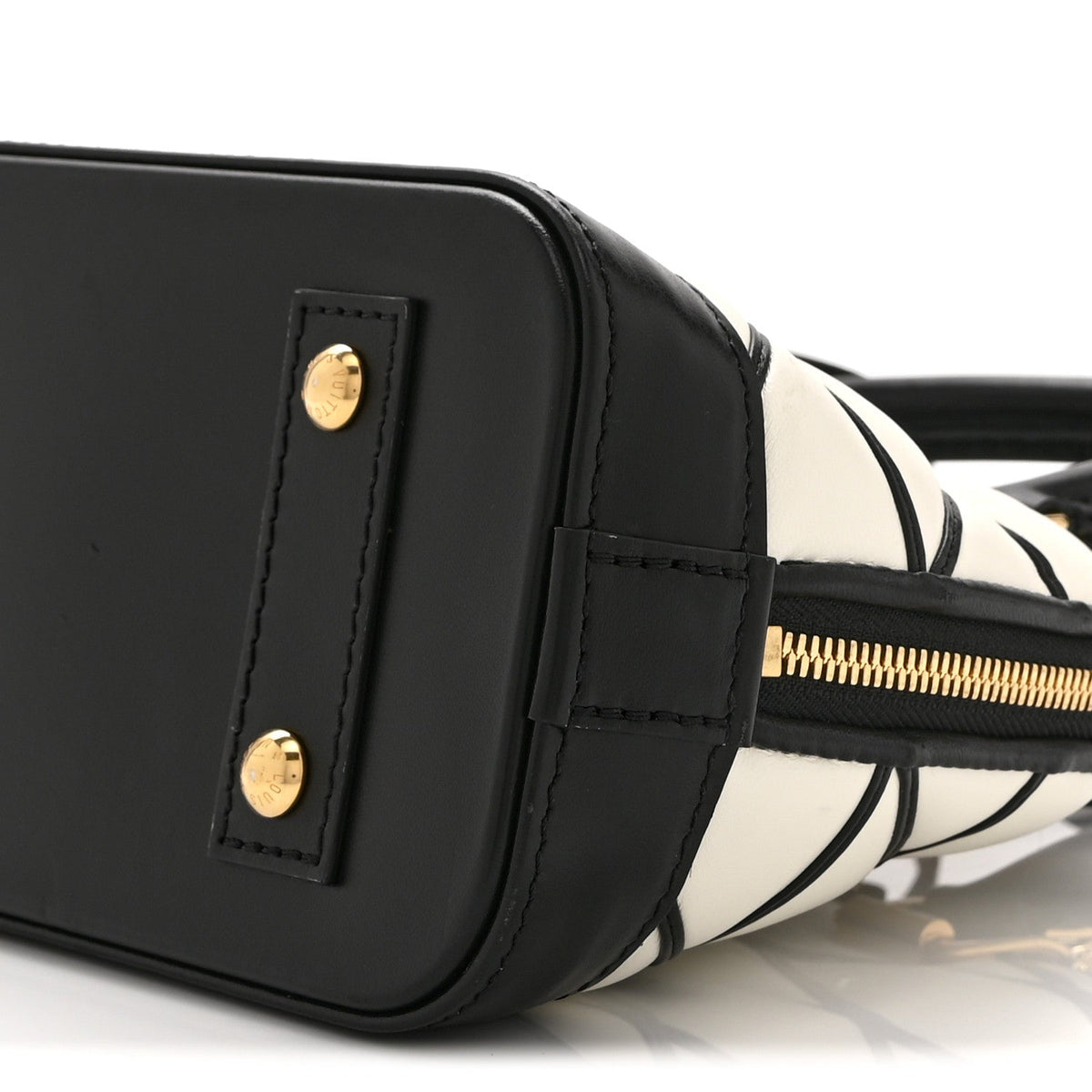 Louis Vuitton Lambskin Malletage Alma BB Black White