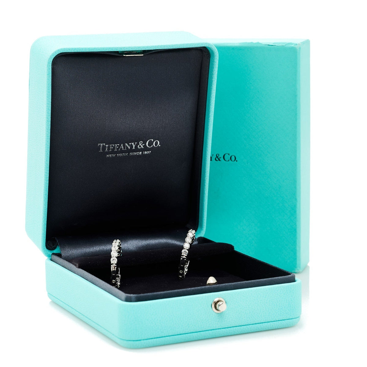 Tiffany Platinum Diamond 2.39ctw Inside-Out Hoop Earrings