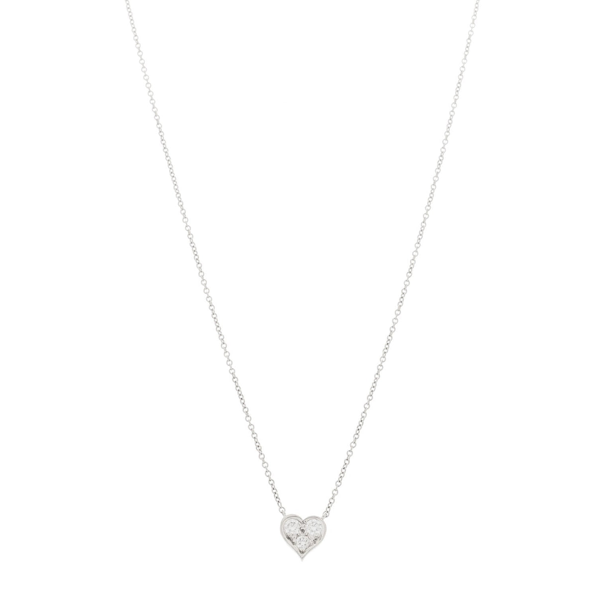 Platinum Diamond Heart Pendant Necklace