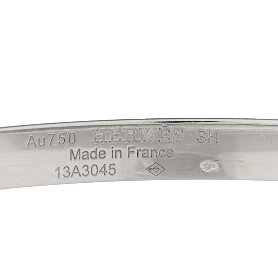 Hermes 18K White Gold Diamond PM Kelly Bracelet SH