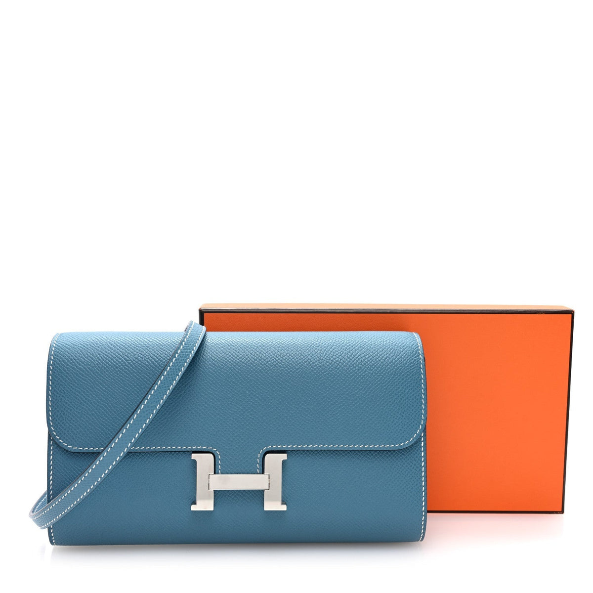 Hermes Epsom Constance Wallet To Go New Blue Jean
