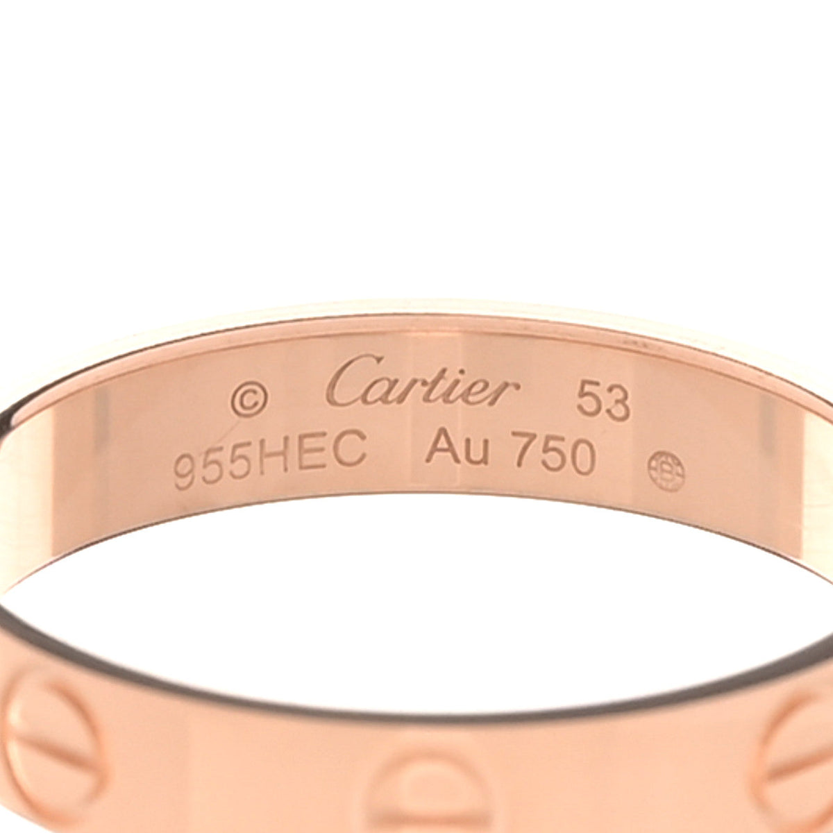 Cartier 18K Pink Gold 3.5mm LOVE Wedding Band Ring 53 6.5