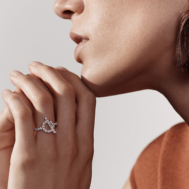 18K Gold Diamond Hermes Finesse Ring