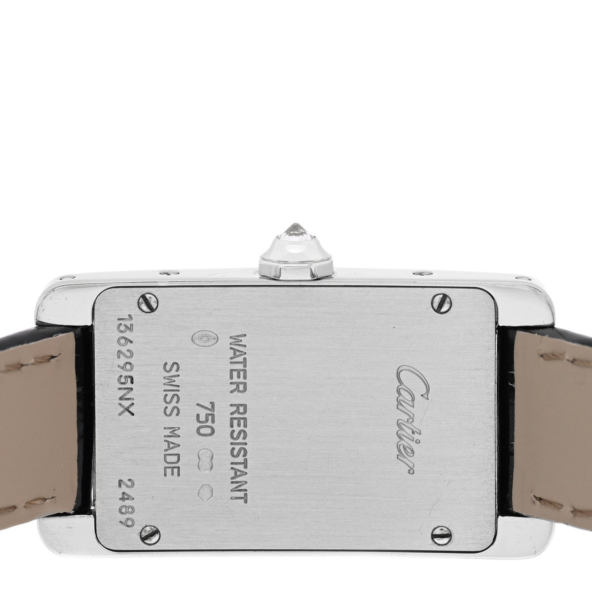 Cartier 18K White Gold Diamond 19mm Tank Americaine Watch