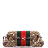 Horsebit NM Web Chain Clutch GG Canvas Medium