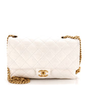 Pillow Crush Flap Bag Quilted Lambskin Medium