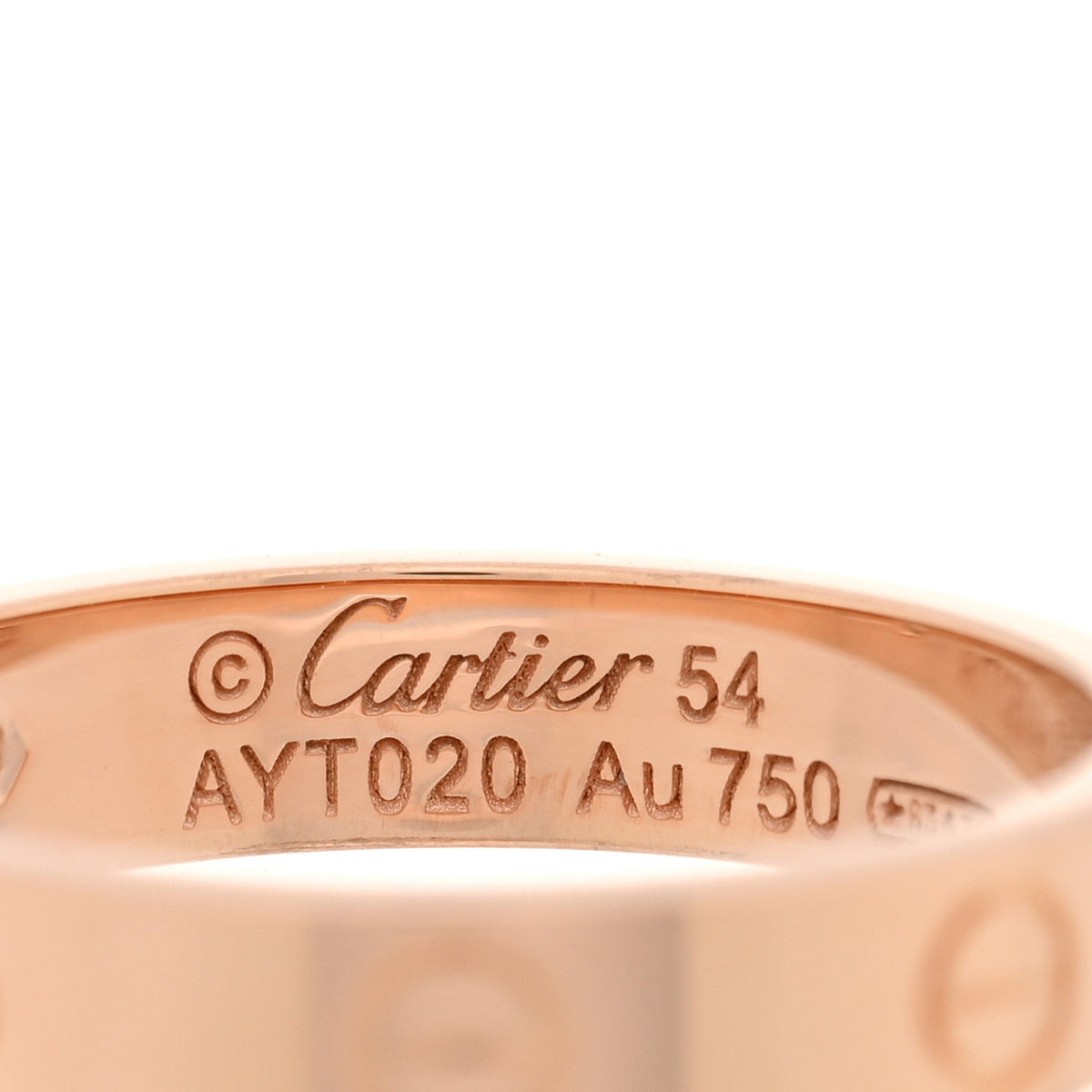 Cartier 18K Pink Gold Diamond 4mm LOVE Wedding Band Ring 54 6.75