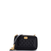 Boy Double Zip Clutch with Chain Quilted Caviar