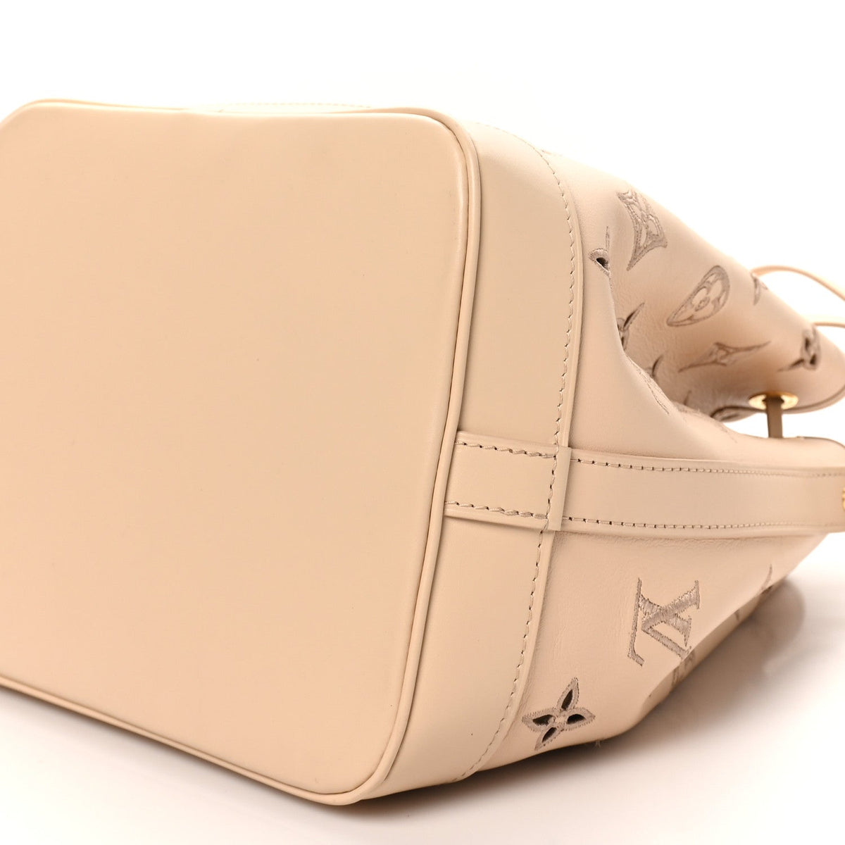 Louis Vuitton Calfskin Monogram Cutout Petit Noe Neutral