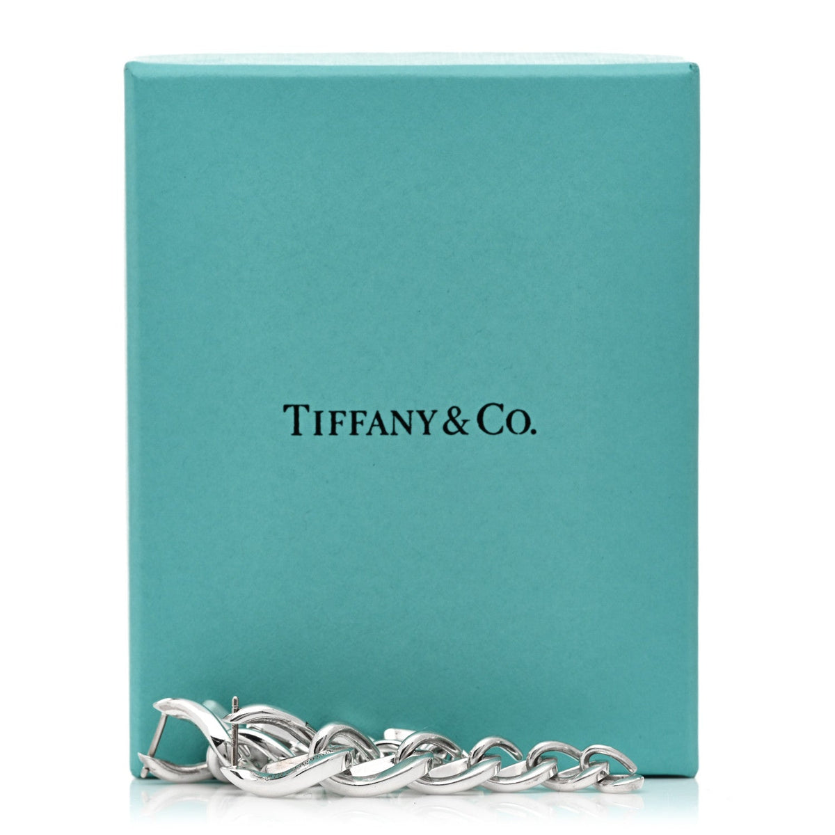 Tiffany Sterling Silver Forge Drop Link Earrings