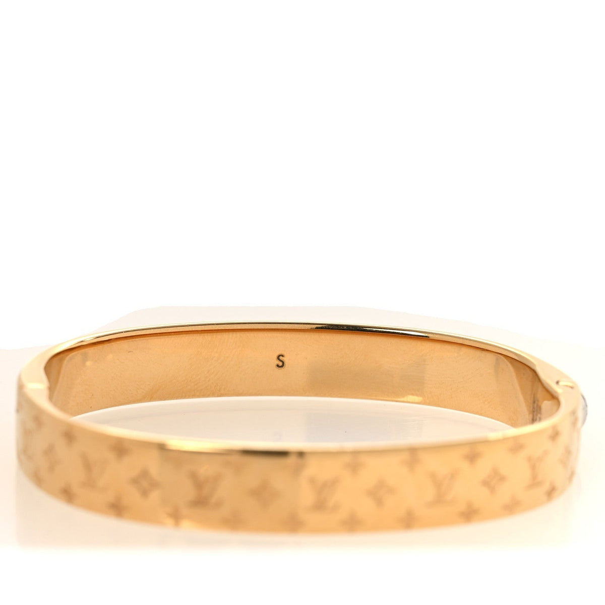 Louis Vuitton Brass Monogram Nanogram Cuff S Gold