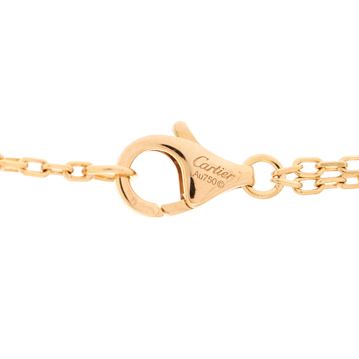Cartier 18K Pink Gold Ceramic Diamond Three Ring LOVE Pendant Necklace