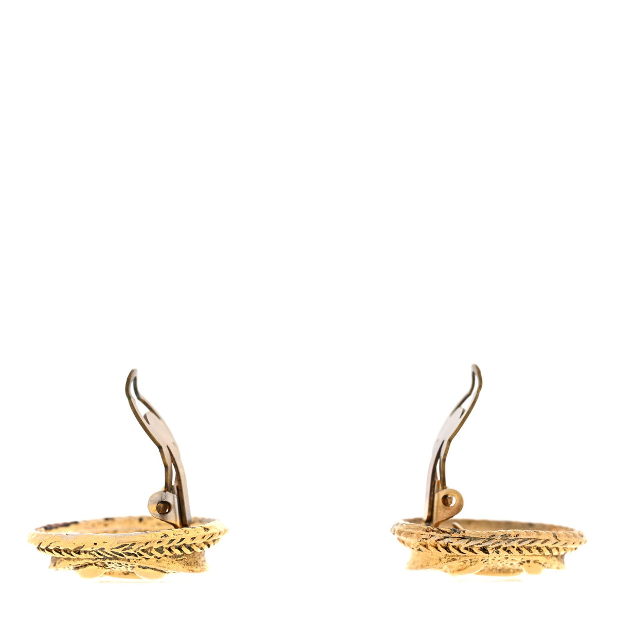 Metal CC Clip On Earrings Gold