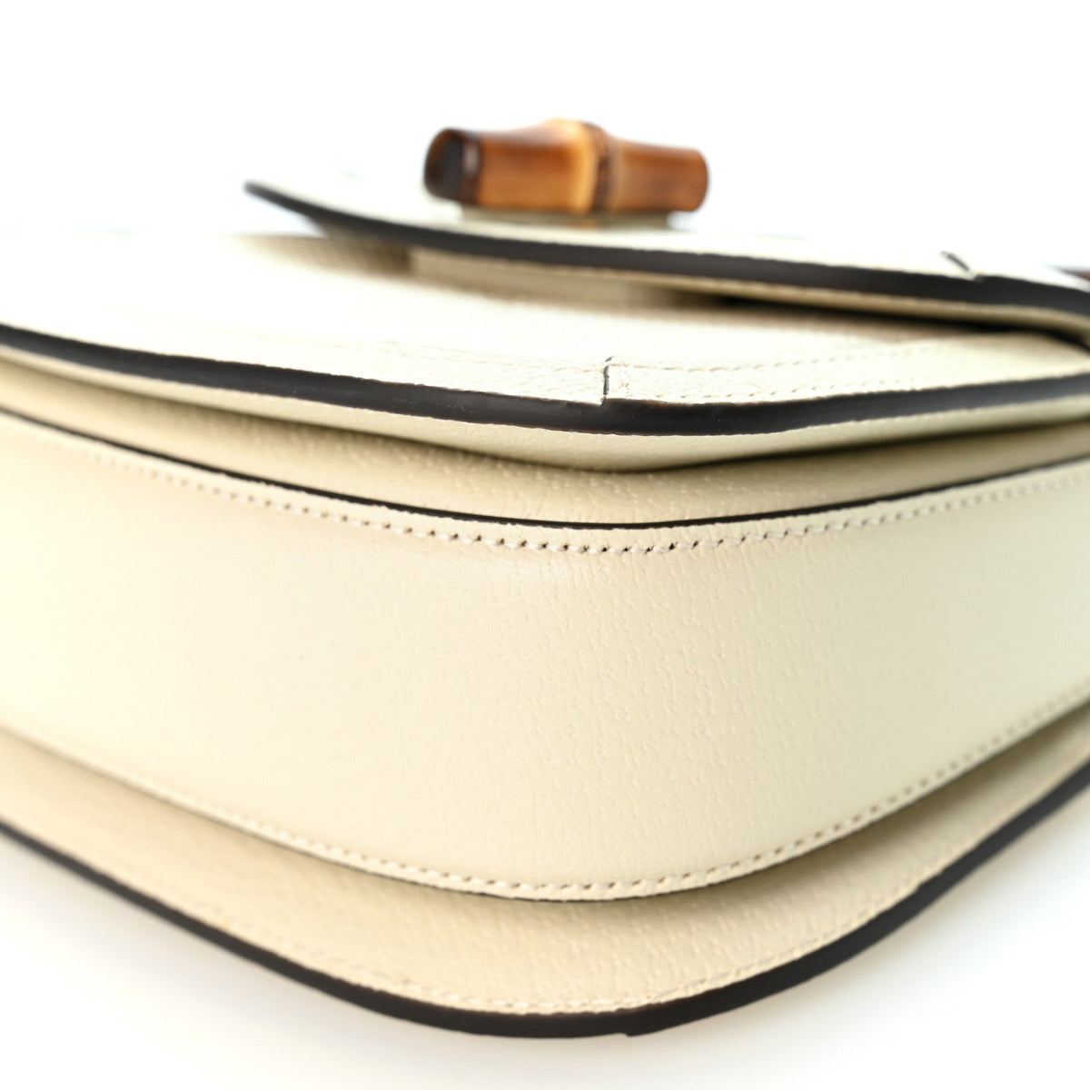 Gucci Jumbo GG Dollar Calfskin Mini Bamboo 1947 Bag Off White