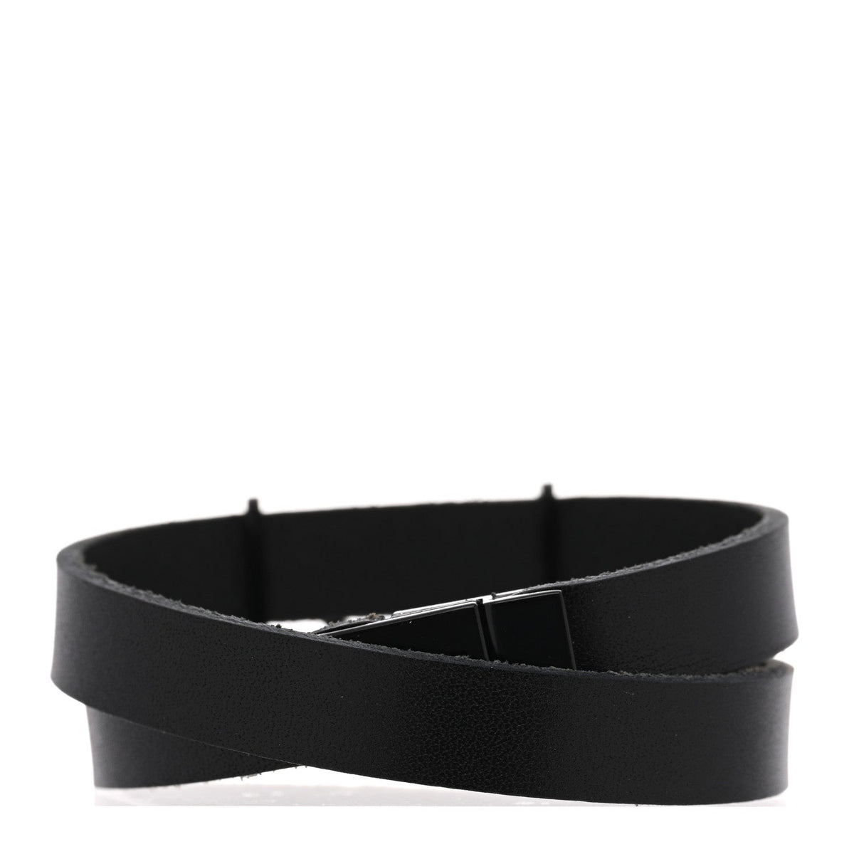 Saint LaurentCalfskin Opyum Double Wrap Bracelet Black