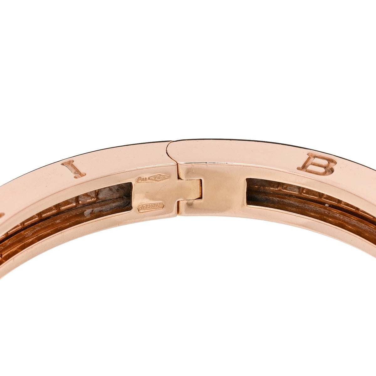 Bulgari 18K Rose Gold Diamond B.Zero1 Pave Bangle Bracelet S