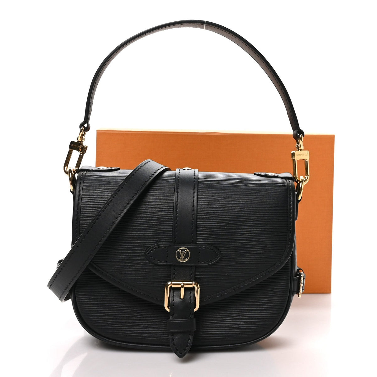 Louis Vuitton Epi Saumur BB Shoulder Bag Black
