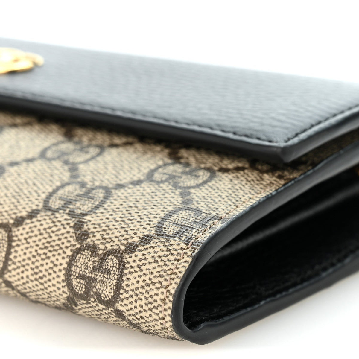 Gucci Dollar Calfskin GG Supreme Monogram Petite GG Marmont Chain Wallet