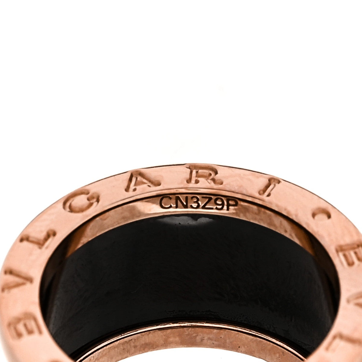 Bulgari 18K Rose Gold Black Ceramic B.Zero1 Four-Band Ring