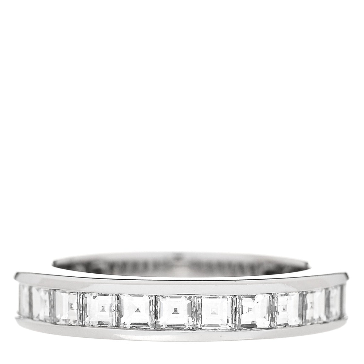 Platinum Diamond Square Cut Eternity Wedding Band Ring 48 4.5