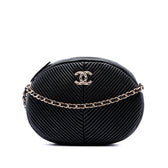 Pleated Camera Case Chevron Lambskin Small