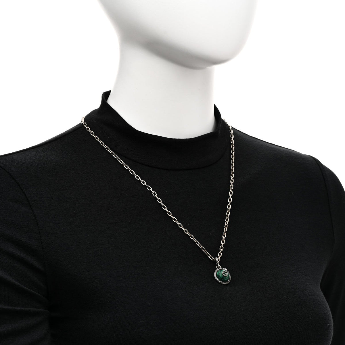 Sterling Silver Resin Garden GG Necklace Green