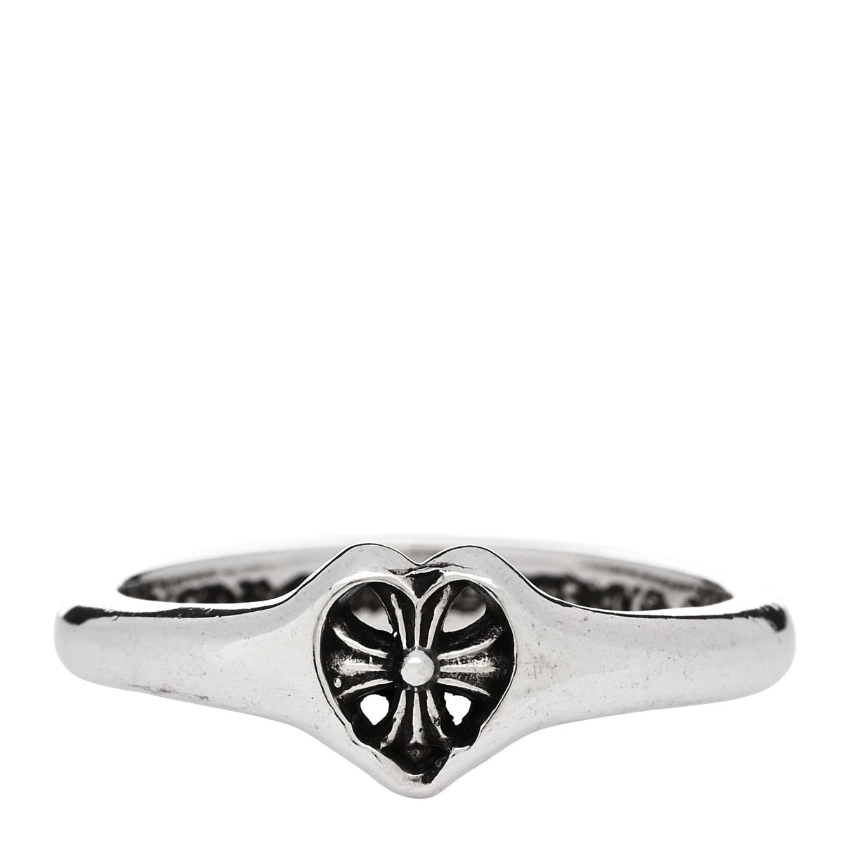 Chrome HeartsSterling Silver Heart Plus Cross Ring 50 5.5
