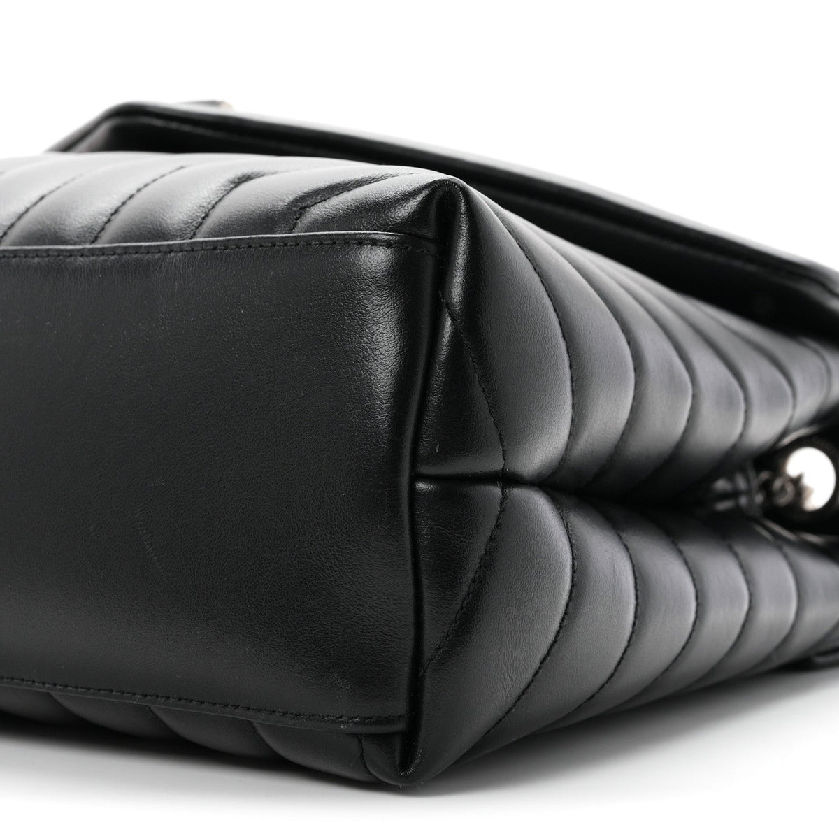 Saint Laurent Calfskin Y Quilted Monogram Medium Loulou Chain Satchel Black
