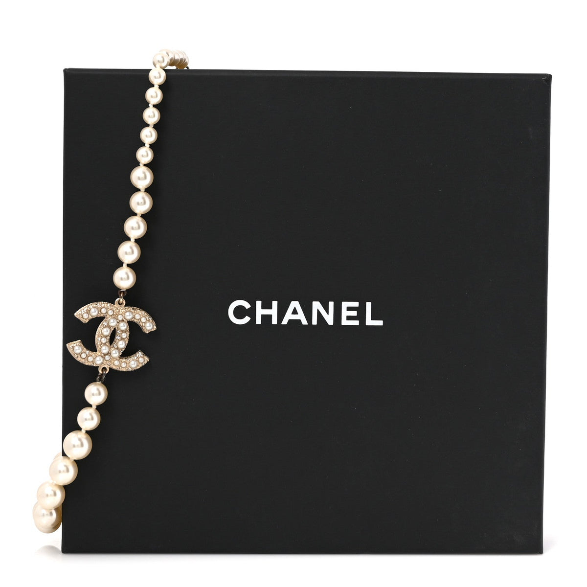 Chanel Pearl CC 100th Anniversary Necklace Light Gold