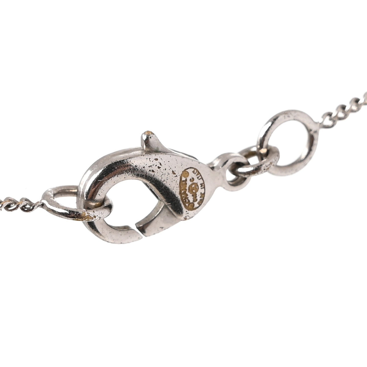 Chanel Baguette Crystal CC Necklace Silver