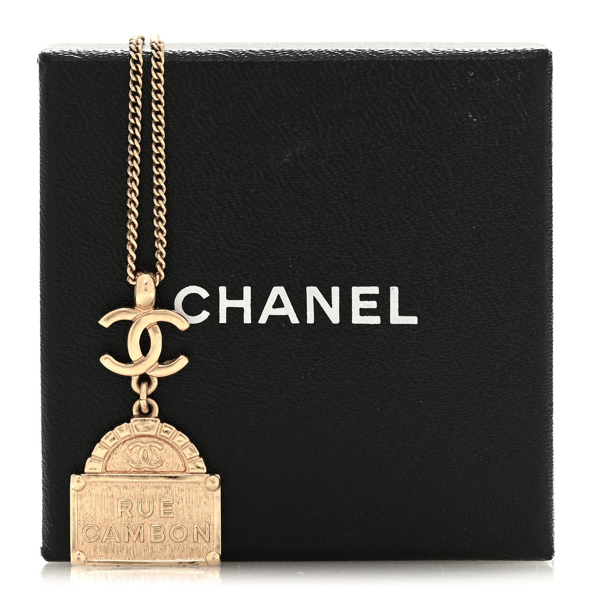 Chanel Metal CC Rue Cambon Necklace Gold