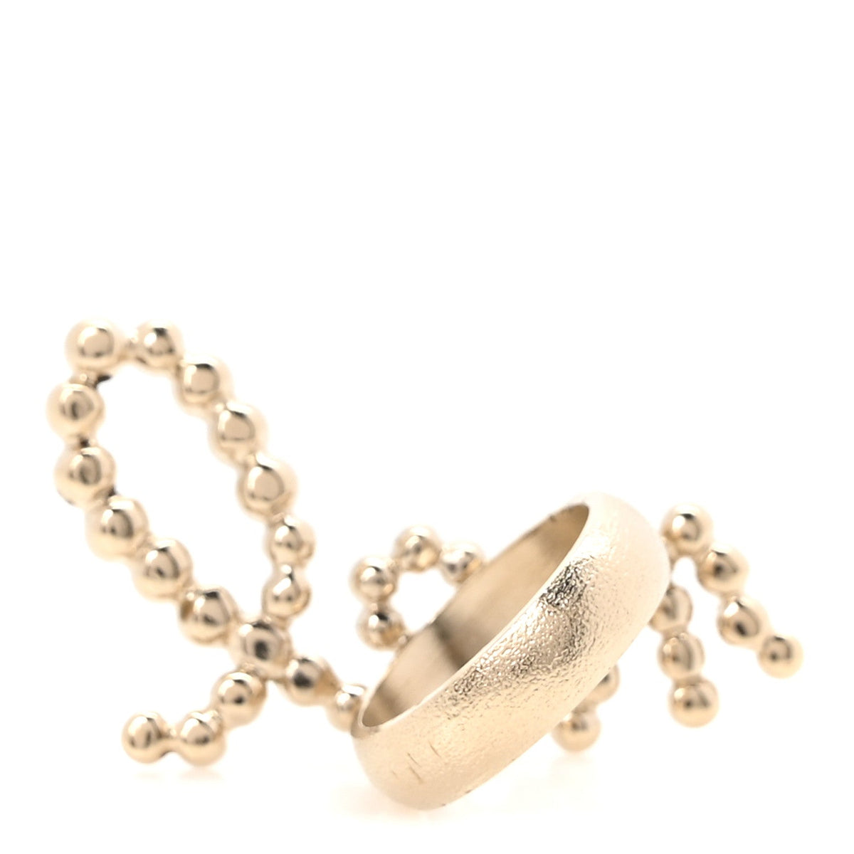 Crystal Pearl Cha-Nel Rings Set Gold