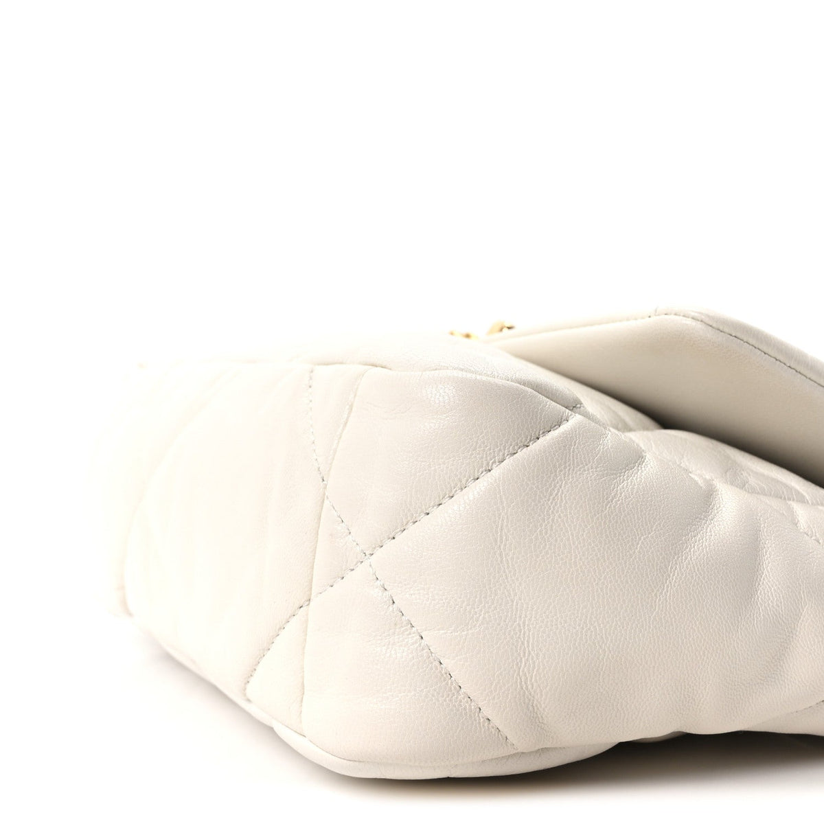 Chanel Goatskin Quilted Medium 19 Flap Bag White