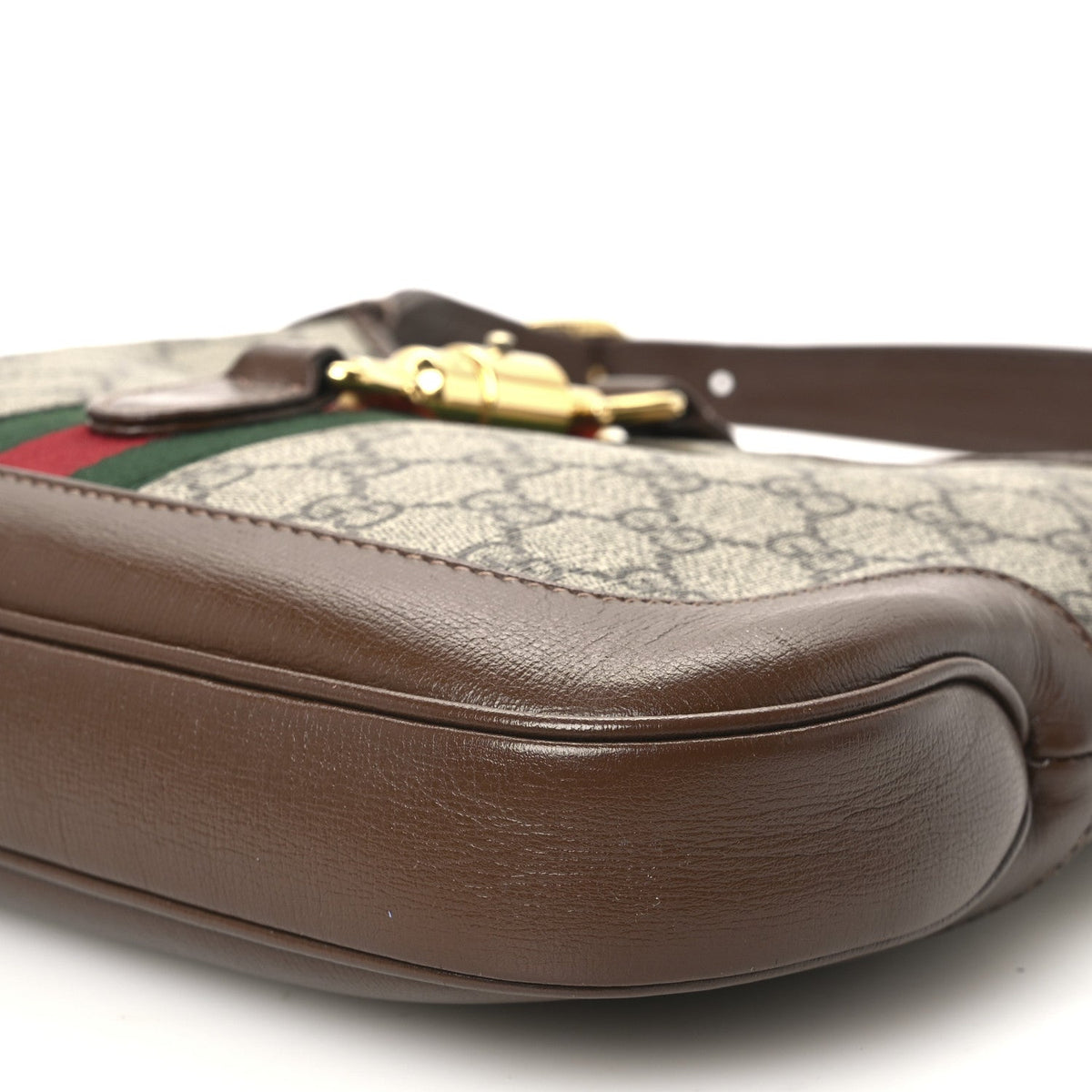 Gucci GG Supreme Monogram Small Jackie 1961 Hobo Bag Beige Ebony Brown Sugar
