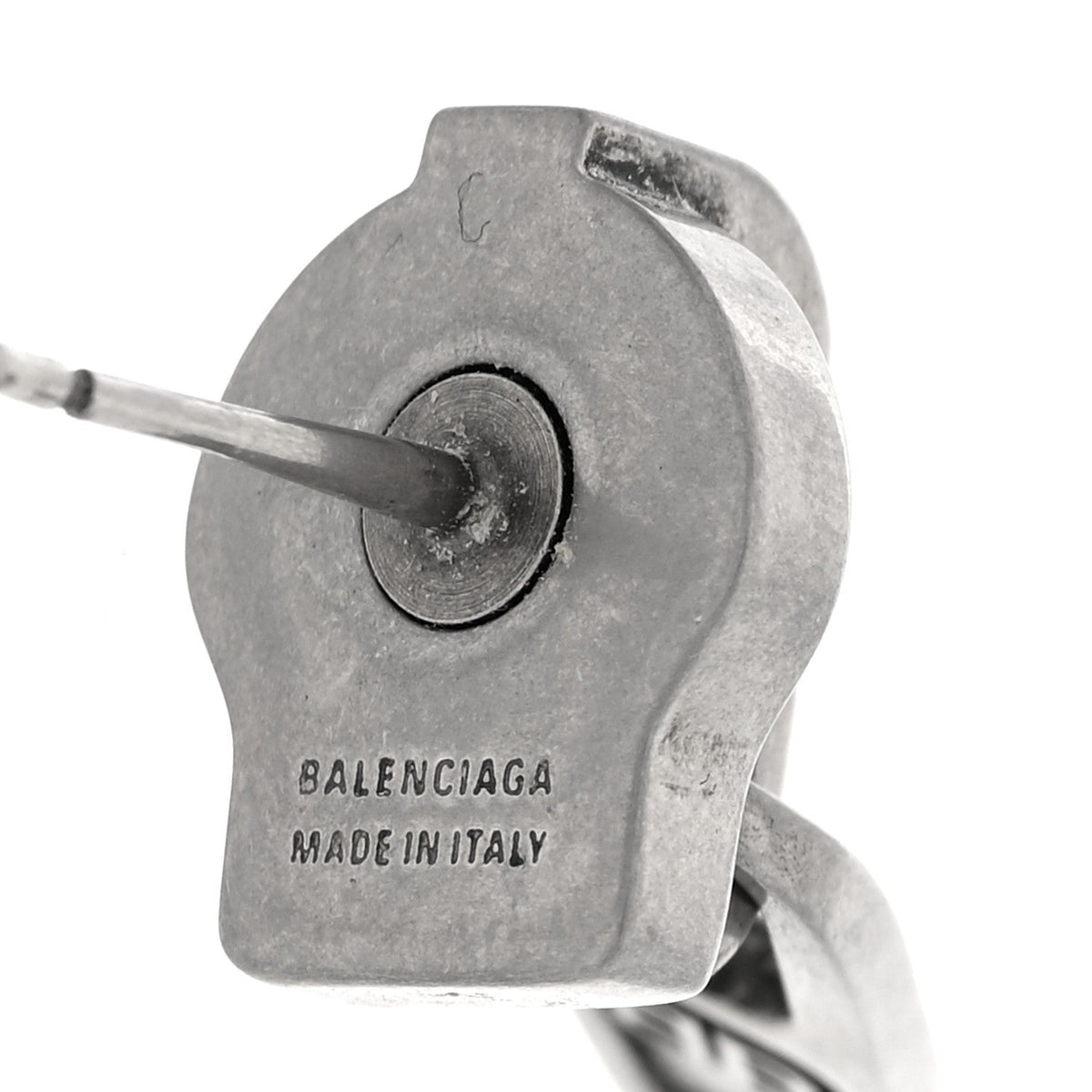 BalenciagaMetal Zip Up Earrings Silver