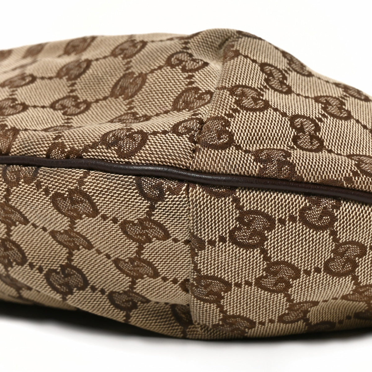 Gucci GG Monogram Web Medium Half Moon Hobo Dark Brown