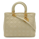Vintage Lady Dior Bag Cannage Quilt Lambskin Large