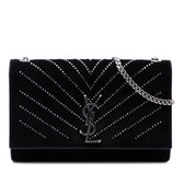 Classic Monogram Crossbody Bag Embellished Suede Medium