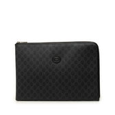 Interlocking G Patch Wristlet Messenger Bag GG Coated Canvas Medium