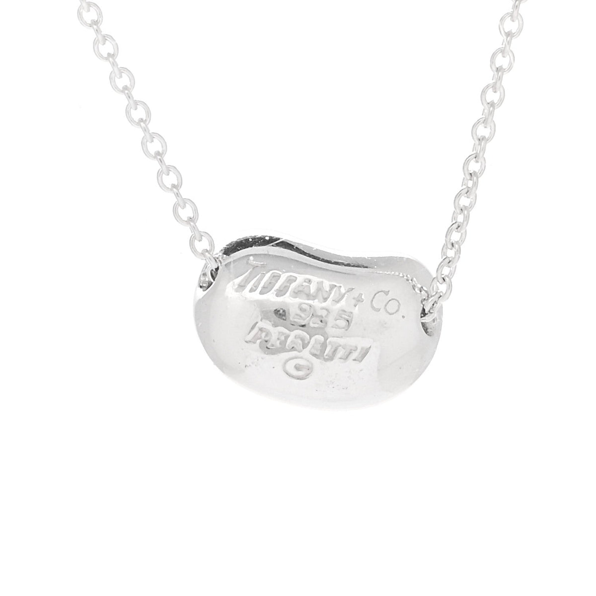 Tiffany Sterling Silver 11mm Elsa Peretti Bean Pendant Necklace
